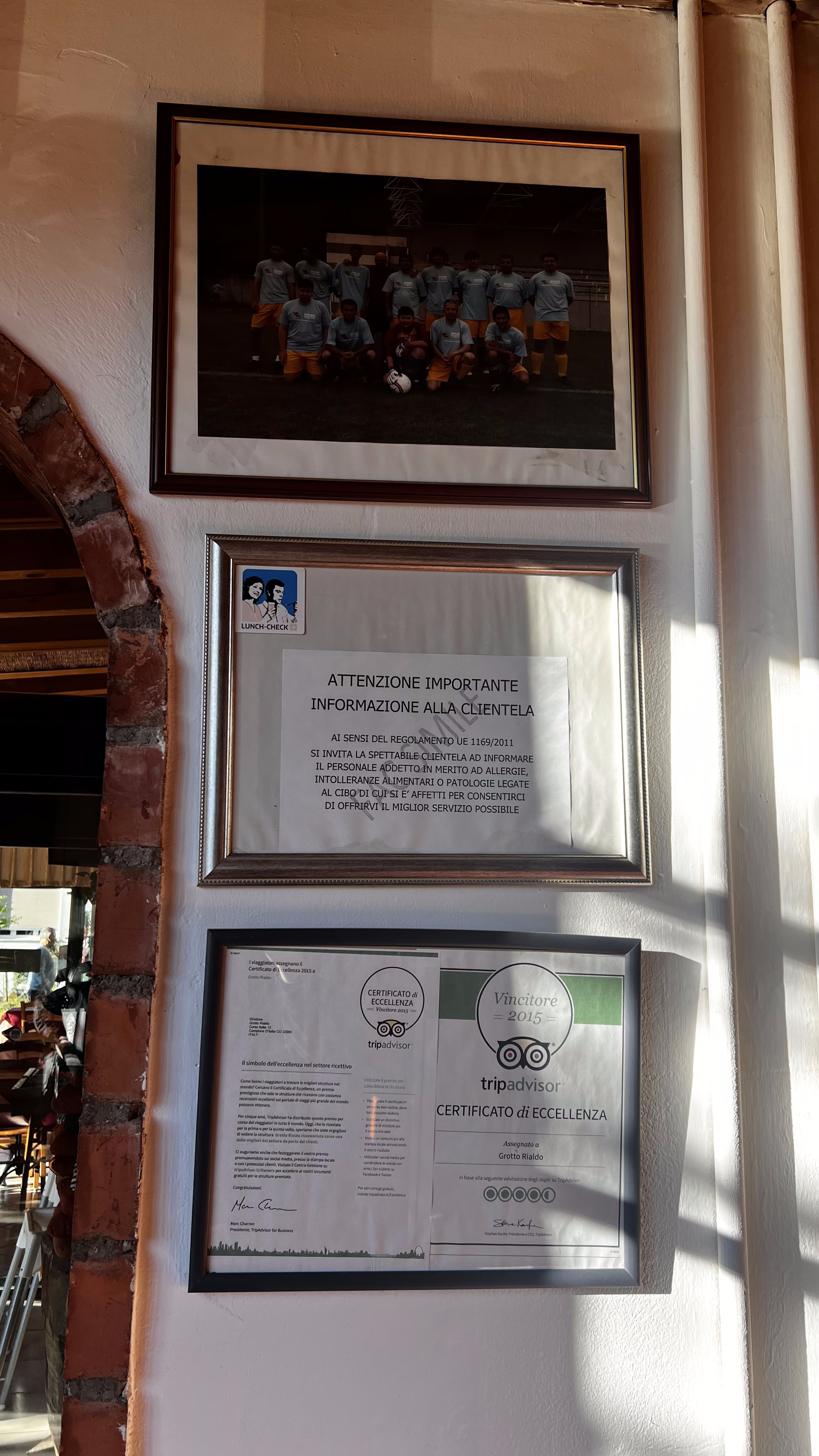 Certificato di Eccellenza TripAdvisor